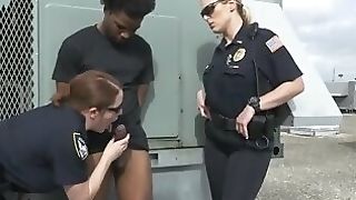 Pervert Gets His Man Rod Sucked And Taken By Horny Cougar Cops